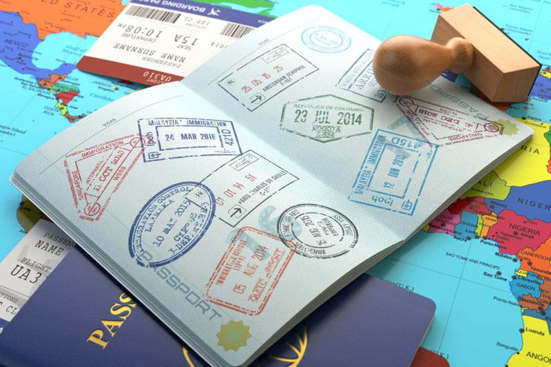 Pasaporte Diferentes sellos de paises