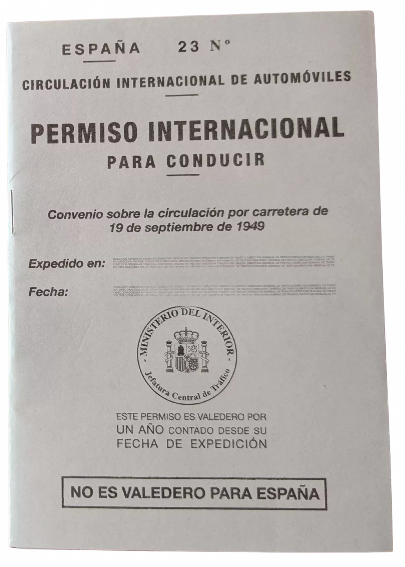 Carnet internacional actual de España
